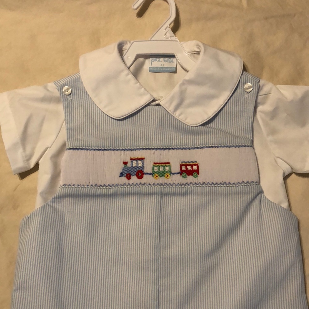 Smocked train outfit